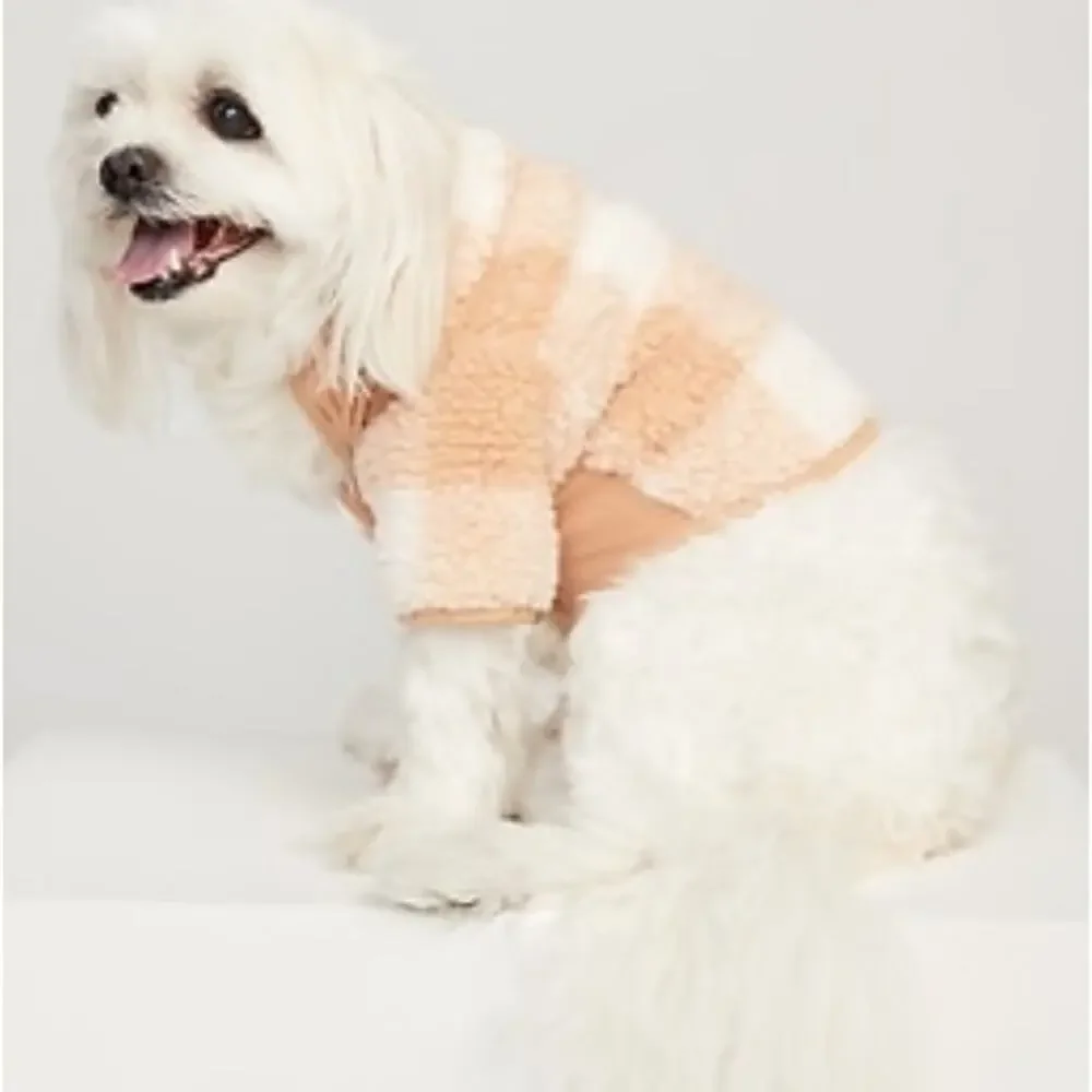 Old Navy Rib-Paneled Gingham Sherpa Jacket